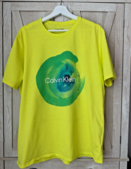 Calvin Klein Mens Lime Green Logo Short Sleeve T-Shirt Size L – BRAND NEW W TAGS
