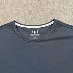 TPJ Shirt Mens 2XL Steele (Blue) Organic Cotton Stretch Crewneck Tee Preppy