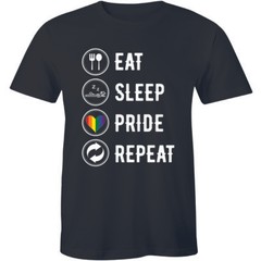 Eat Sleep Pride Repeat LGBT Gay Pride Parade Tshirt Funny Slogan Routine Men Tee