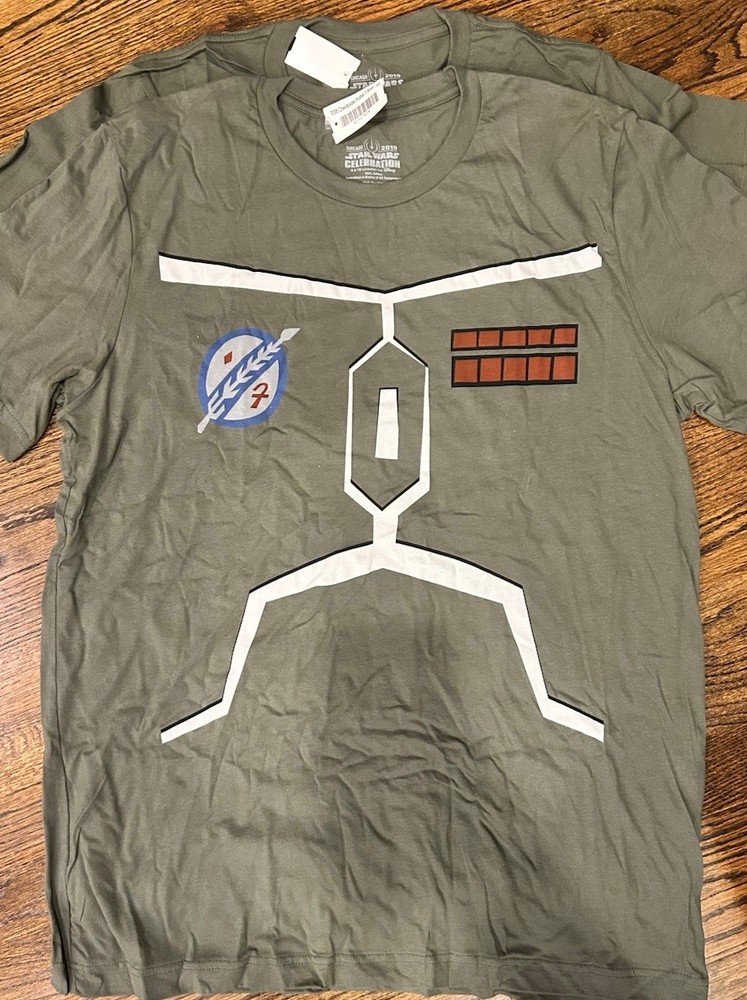 2 NEW & RARE- Star Wars 40th Anniversary Boba Fett Crew Neck T-Shirt Men’s M + L