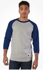 Champion 5.2 oz. Tagless Raglan Long Sleeves Baseball T-Shirt T1397