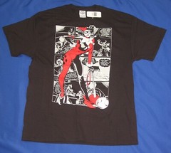 Harley Quinn T-Shirt 2021 Black L New DC Comics Batman Hammer Panels Art Cotton