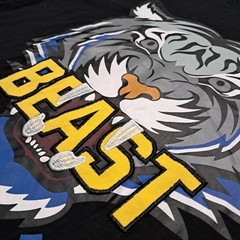 Beast Mode Tiger Embroidered Graphic Print Tee Black Pike T-Shirt Men’s Size 2XL