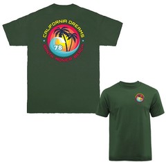 California Dreams Santa Monica Beach Retro Surf Palm Tree T-shirt