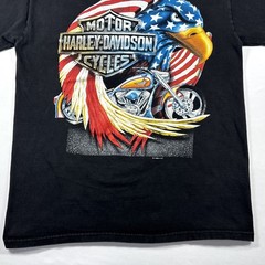 Vintage Harley Davidson 1996 Pacific Honolulu Long Sleeve T-Shirt Eagle Flag M