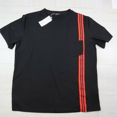 COOFANDY Men’s Short Sleeve Muscle T-Shirt Casual Slim Fit Longline Red Strip