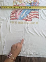 Rolling Stones Steel Wheels Tour 89 T Shirt Mens Large White Graphic Band Tee…