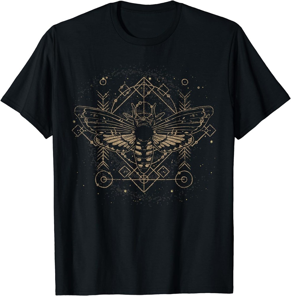 NEW LIMITED Moth Pagan Sacred Geometry Dark Magic Gothic Occult T-Shirt S-5XL