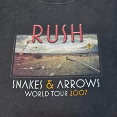Extra Large Rush Snakes & Arrows World Tour 2007 Band Faded Black Concert Shirt