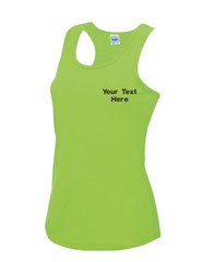 Custom Embroidered Personalised Your Text AWDis Just Cool Women’s Cool Vest Gym