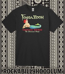 Retro Tiki Art Tee T Shirt Polynesian Bar Mug Tropical Tonga Room Mermaid
