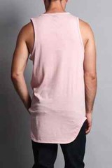 EPTM.Solid Color Long Length Curved Hem Tank Top – Pink -Size Small Set of Two