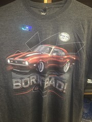 Official GM Charcoal Gray Born Bad Chevy Camaro SS T Shirt Size XXL NEWPORT BLUE