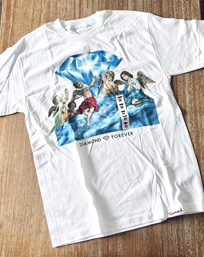 NEW Diamond Supply Co. T-shirt Tee Shirt S Small White Forever Angels Cherubs DS