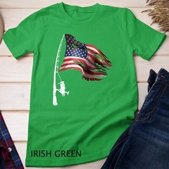 Fishing American Flag Fisherman Patriotic day 4th of July Unisex T-shirt