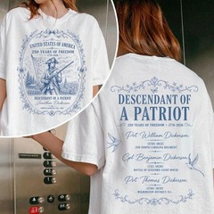 Descendant of a Patriot Shirt Custom Revolutionary War Genealogy Tee