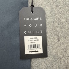 TPJ Shirt Mens 2XL Steele (Blue) Organic Cotton Stretch Crewneck Tee Preppy