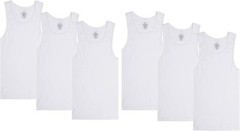 6 Packs Mens 100% Cotton Ribbed Tank top A-Shirt Wife Beater Undershirt S-2XL