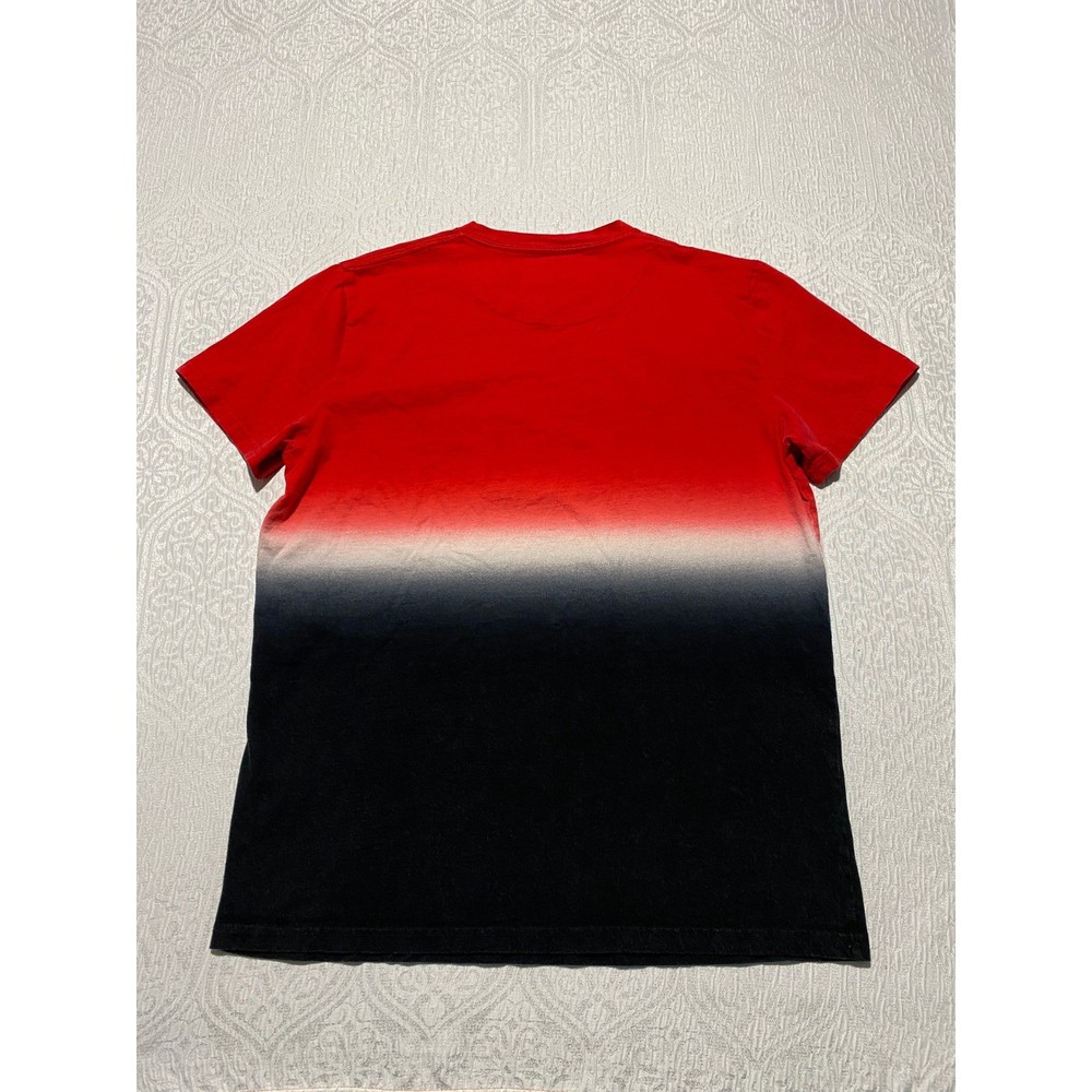 Hollister Mens Red White Black Ombre Gradient T-Shirt Must Have Collection M