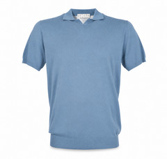 CASHMERE COMPANY men’s polo shirt cotton and linen C26S18 color blue 151