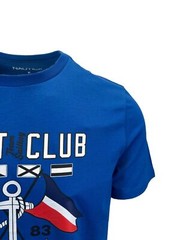 Nautica Men’s Blue T-Shirt Yacht Club Graphic Tee (S08)