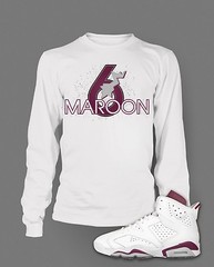 Graphic Sneaker Tee Shirt to Complement Maroon J6 Shoe Big Tall SM Hip T
