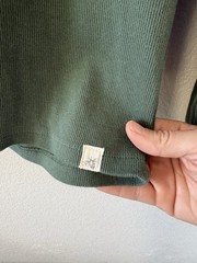 Burt’s Bees Baby Mens Medium Organic Cotton Henley Shirt Green Rib Knit Thermal