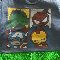 Marvel XL Blue Avengers Graphic T-Shirt Crew Neck Short Sleeve Hulk Spider-Man