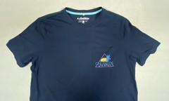 Chubbies Men’s Navy Blue Surf Riders Tee Size Medium Color Block Neon Boat