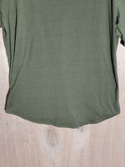 Men’s Hipster Shirt XL Longline V-Neck Short Sleeve Zip Pocket Green