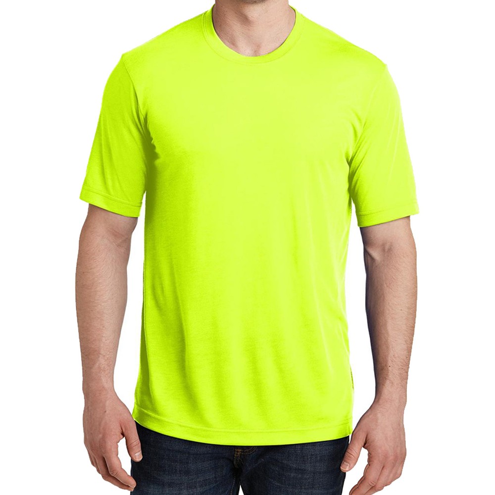 Mens NEONS T-Shirt 100% Poly “COTTON FEEL” Moisture Wicking Dri Fit Athletic NEW