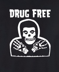 DRUG FREE Crimson Ghost T-shirt misfits straight edge punk minor threat h2o