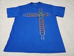 Vintage 1989 (JFS) Southwestern Art Deco Metallic Single Stitch TShirt SZ Large