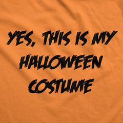 This Is My Halloween Costume T Shirt Funny Fake Parody Text Joke Tee