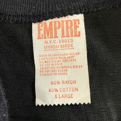 Vintage Empire Tank Top Mens XL Black Crew Neck Union Made Rayon Cotton