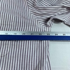 Stafford Button Down Shirt Mens Size 16.5 Purple White Striped Wrinklee Free