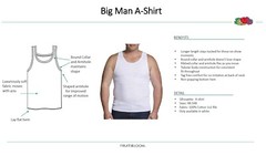 6 White Big Man 4XB 58-60 Inch A-Shirt Tanks Fruit Of The Loom 4EG 147-152 CM