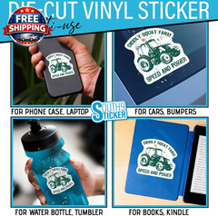 (3Pcs) Diddly Squat Farm Speed and Power Stickers Bumper Sticker Tractor Farming