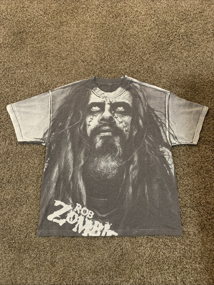 Vintage Rob Zombie Big Face Graphic All Over Print T-shirt Size XXL