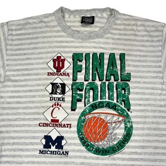 Vintage Print A-Shirt 1992 NCAA Final Four Win Cities Striped T-Shirt Size XL