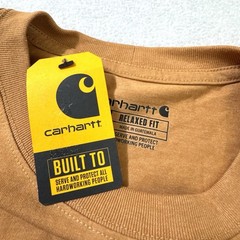 Carhartt Relaxed Fit Small Pocket T-Shirt Camo Logo Brown Short Sleeve Tee NWT