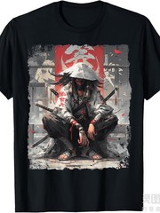 Samurai Sword Katana Ninja Japan Manga Anime Streetwear T-Shirt Same style for m