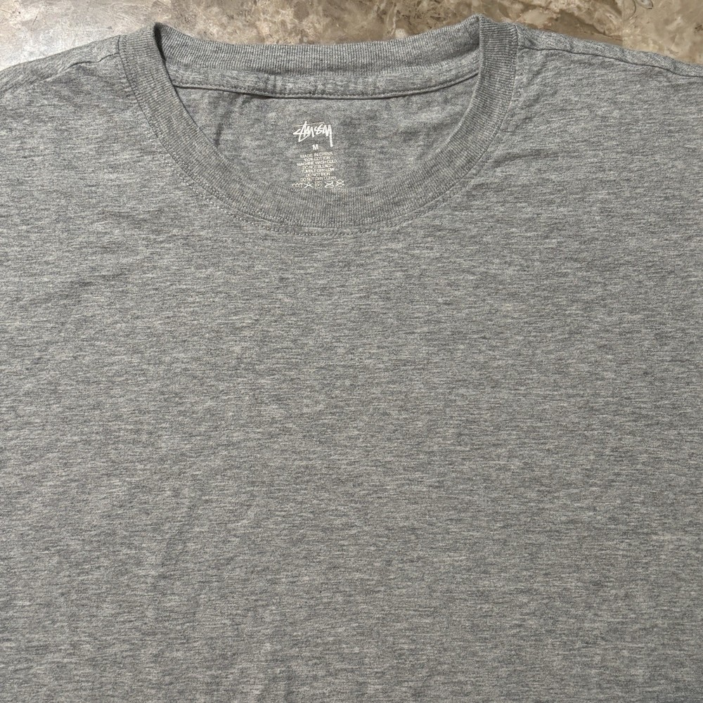 Stussy Shirt Mens Medium Grey Short Sleeve Tee Undershirt Basic Essentials