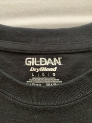 Gildan DryBlend Mens black graphic print short sleeve tee shirt size L