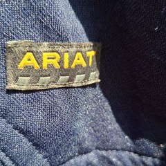 Ariat Rebar Men’s Blue Crew Neck Long Sleeve Pocket Polyester T-Shirt XL Tall
