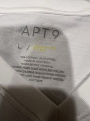 Apt 9 Mens Premier Flex Long Sleeve Henley Shirt White Slub Knit Large EUC