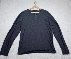PrAna Mens Henley Organic Cotton Striped Shirt Sz Large Sustainable Gorpcore Top