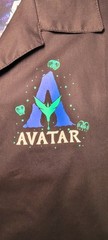 Avatar Pandora Camp Shirt Men Large Black Button Front Disney World Animal…