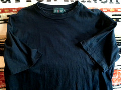 J. CREW VTG BLANK TEE MEDIUM BLACK USA MADE SSLV CREW NECK RAW WAIST HEM COTTON