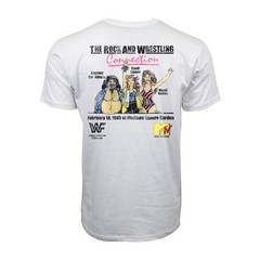 THE WAR TO SETTLE THE SCORE WHITE GRAPHIC HOGAN VS PIPER T-SHIRT